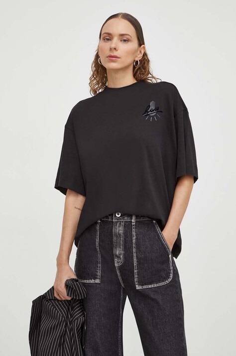 G-Star tricou din bumbac femei, culoarea negru