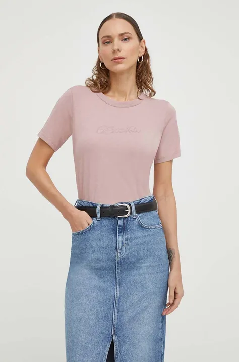G-Star Raw t-shirt bawełniany damski kolor fioletowy
