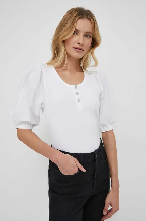 Блузка Lauren Ralph Lauren цвет белый однотонная