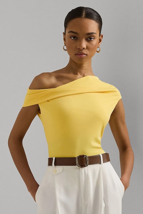 Μπλουζάκι Lauren Ralph Lauren χρώμα: κίτρινο