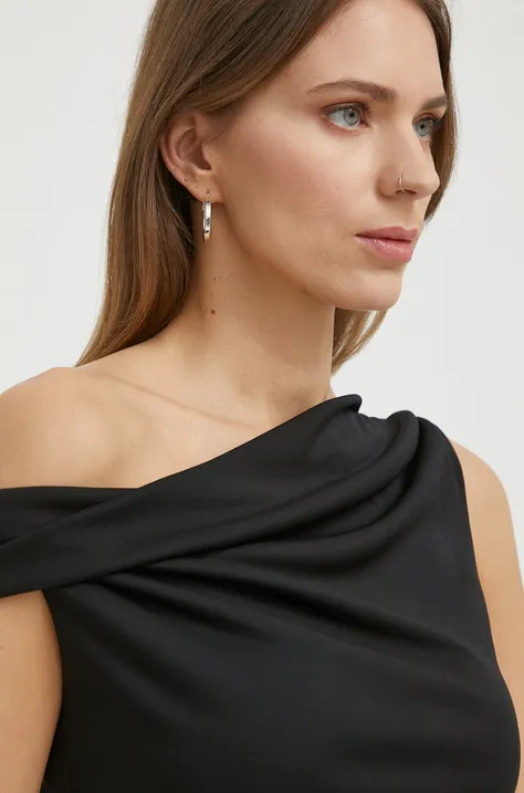 Блузка Lauren Ralph Lauren жіноча колір чорний однотонна
