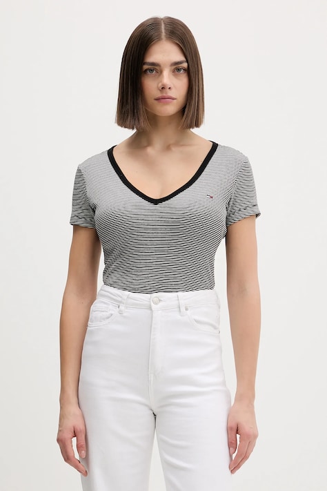 Tommy Jeans t-shirt damski kolor czarny DW0DW17385