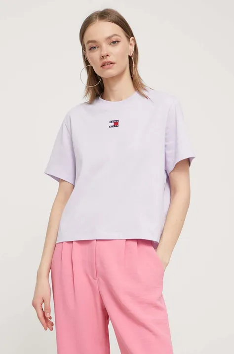 Tommy Jeans t-shirt damski kolor fioletowy