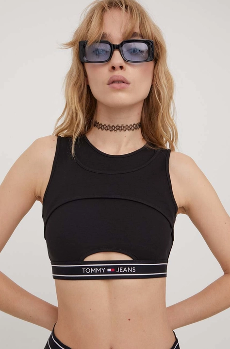 Tommy Jeans top femei, culoarea negru DW0DW17393