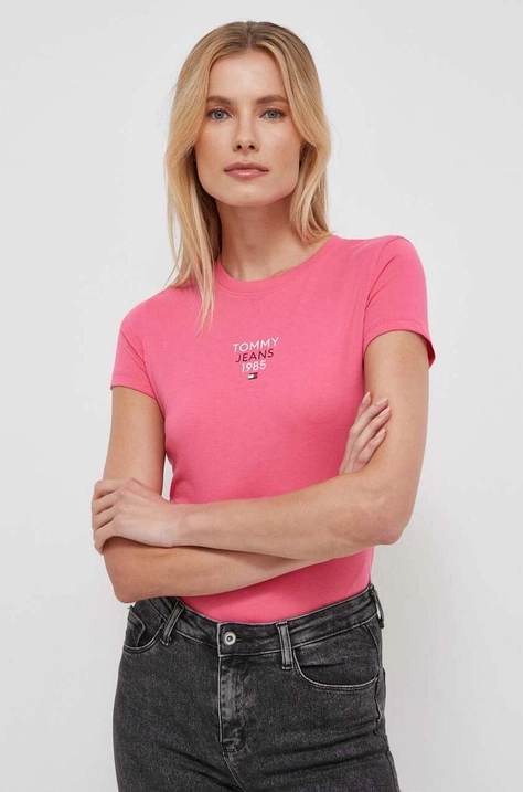 Tommy Jeans t-shirt damski kolor różowy