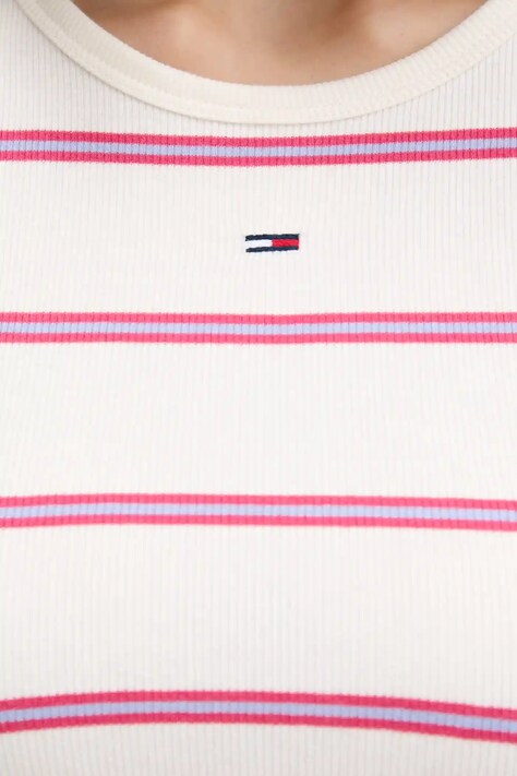 Tommy Jeans tricou culoarea bej, DW0DW17383
