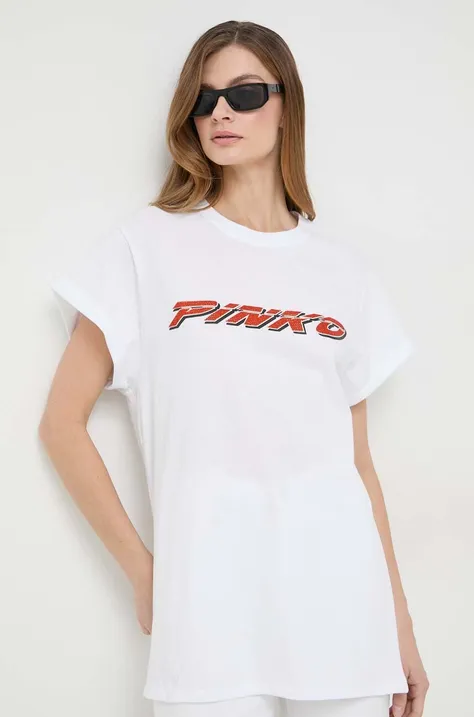 Kratka majica Pinko ženski, bela barva