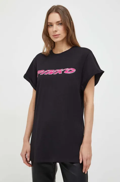 Kratka majica Pinko ženski, črna barva