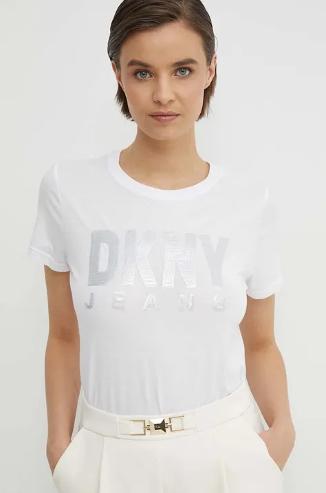 Dkny tricou femei, culoarea alb, DJ4T1050