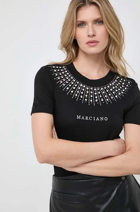 Μπλουζάκι Marciano Guess χρώμα: μαύρο