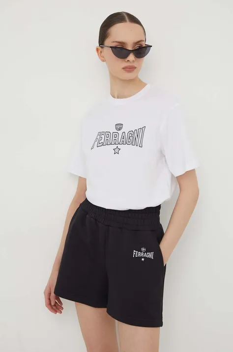 Chiara Ferragni t-shirt bawełniany STRETCH damski kolor biały 76CBHC02