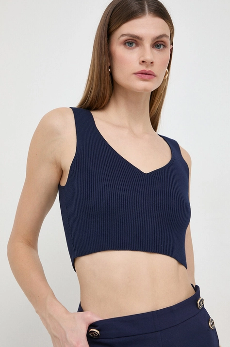 Twinset top femei, culoarea albastru marin