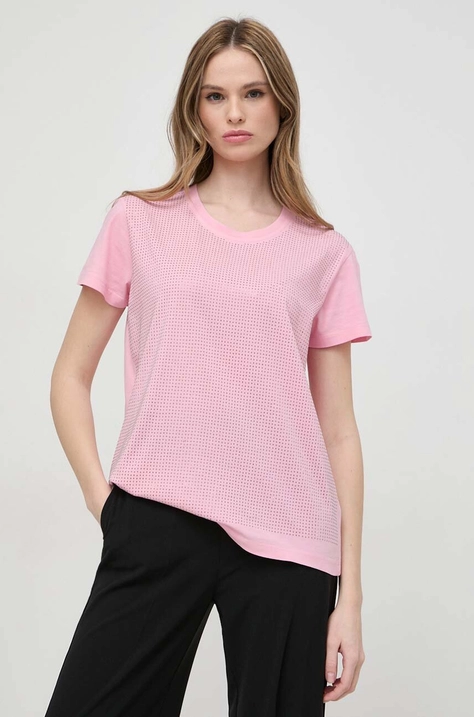 Patrizia Pepe t-shirt bawełniany damski kolor różowy 8M1593 J183