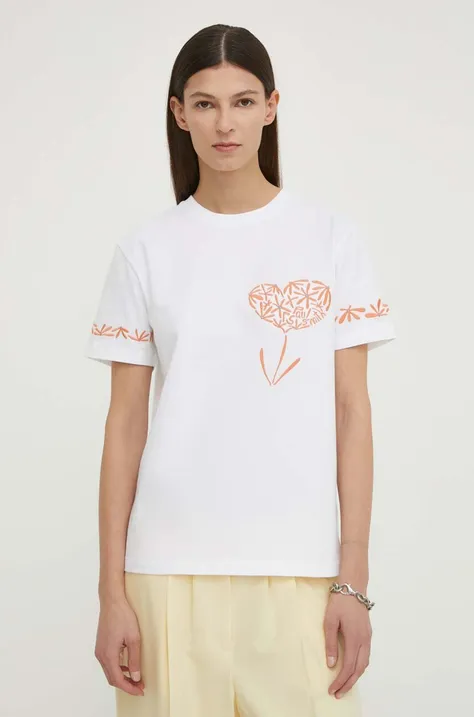 Βαμβακερό μπλουζάκι PS Paul Smith γυναικεία, χρώμα: άσπρο