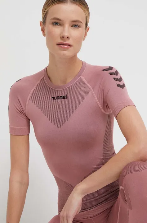 Tréningové tričko Hummel First ružová farba