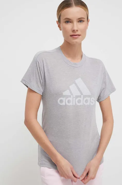 Футболка adidas жіночий колір сірий