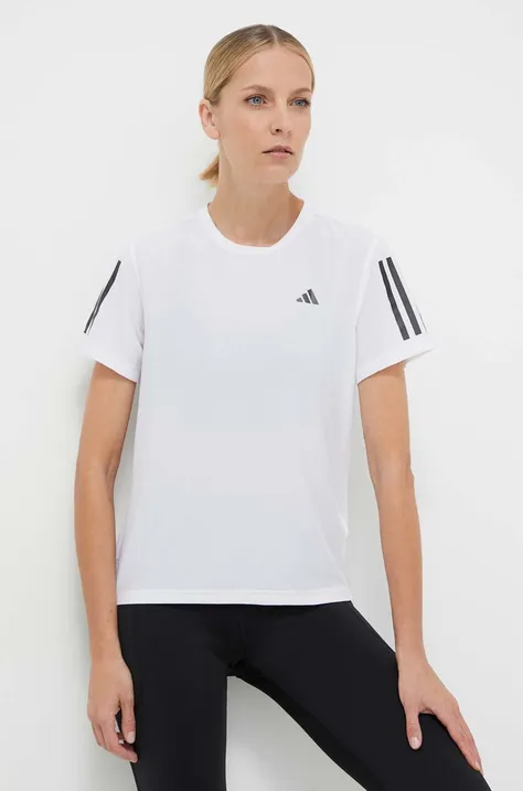 Μπλουζάκι για τρέξιμο adidas Performance Own the Run Own the Run χρώμα: άσπρο IK7442