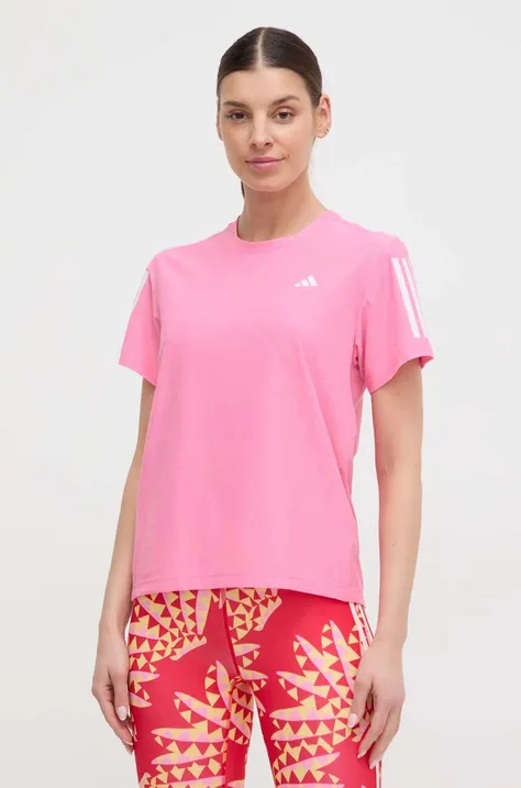 Kratka majica za tek adidas Performance Own the Run roza barva