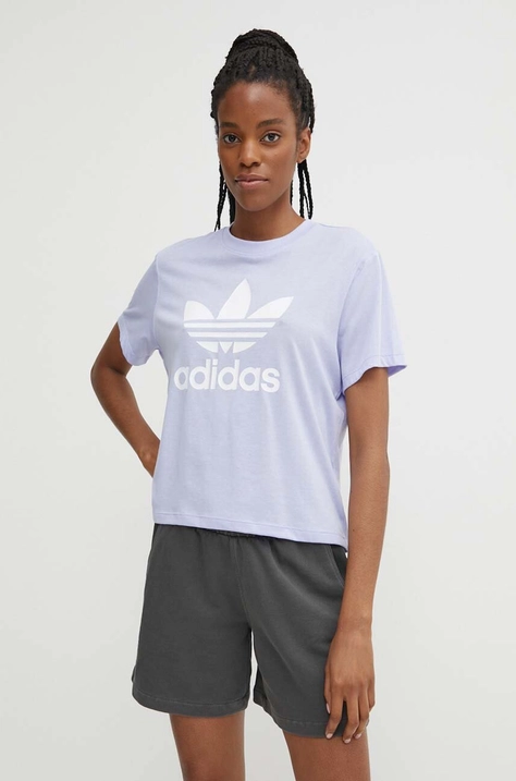 Μπλουζάκι adidas Originals χρώμα: μοβ, IN8439