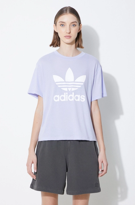 Majica kratkih rukava adidas Originals za žene, boja: ljubičasta, IN8439