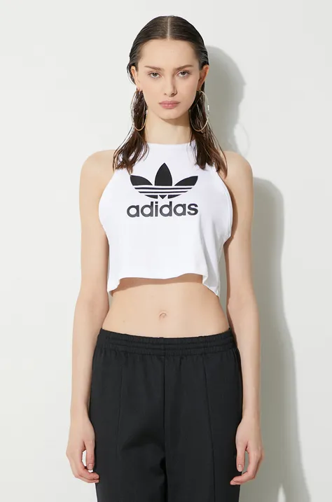 Топ adidas Originals Trefoil Tank дамски в бяло IP0679