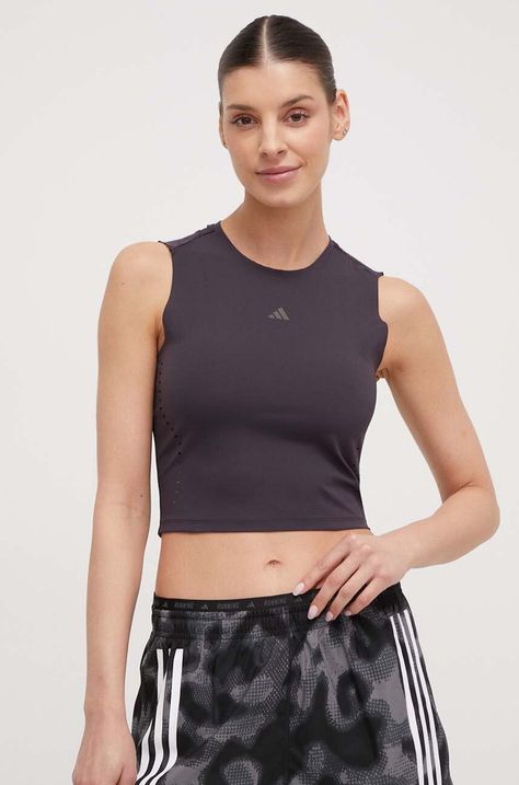 Τοπ προπόνησης adidas Performance HIIT HIIT χρώμα: μοβ IQ1763