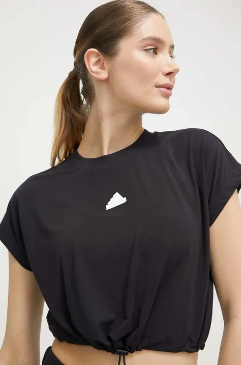 Kratka majica adidas ženski, črna barva