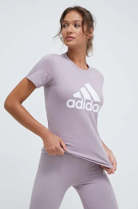 adidas t-shirt bawełniany damski kolor różowy IR5411
