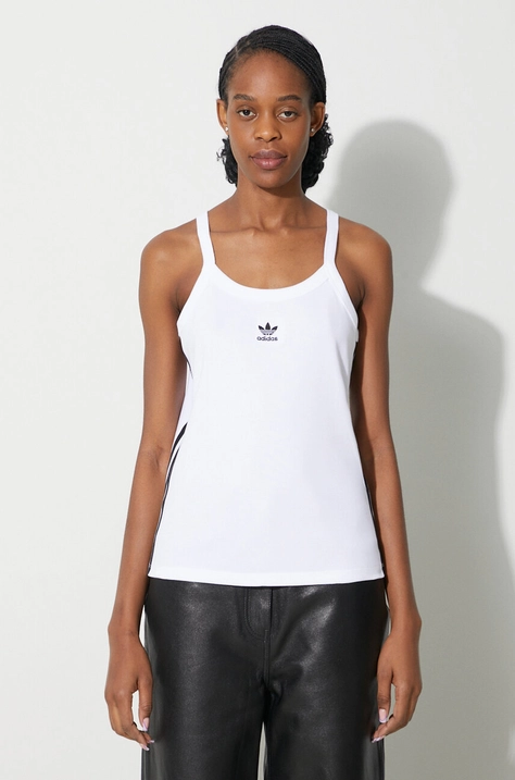 Топ adidas Originals 3-Stripe Tank дамски в бяло IR6914