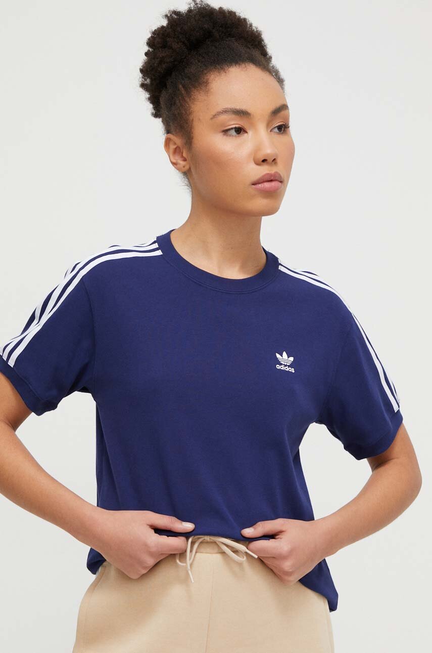 Majica kratkih rukava adidas Originals za žene, boja: tamno plava