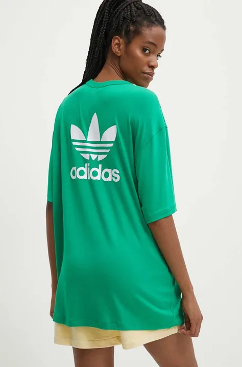 Kratka majica adidas Originals ženska, zelena barva, IR8063