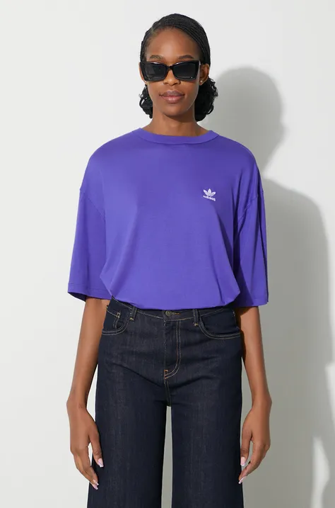 adidas Originals t-shirt Trefoil Tee damski kolor fioletowy IR8065