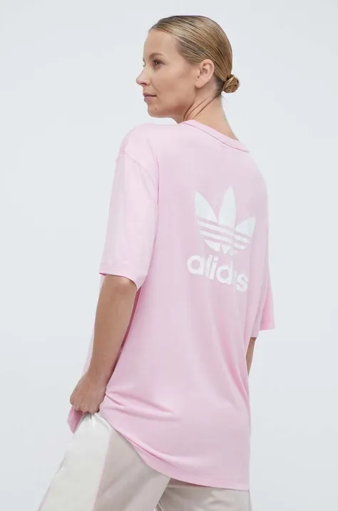 Kratka majica adidas Originals Trefoil Tee ženski, roza barva, IR8067