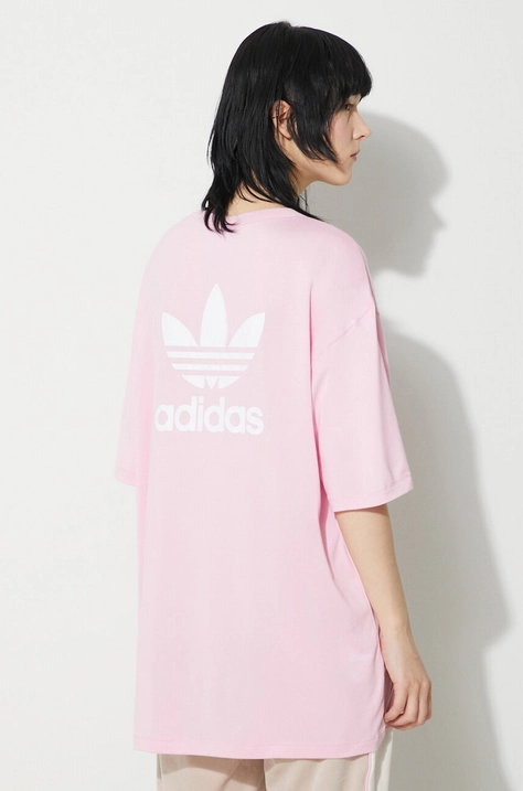 adidas Originals tricou Trefoil Tee femei, culoarea roz, IR8067