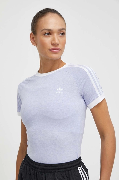 Μπλουζάκι adidas Originals χρώμα: μοβ, IR8108