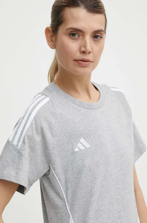 adidas Performance t-shirt Tiro24 női, szürke, IR9355