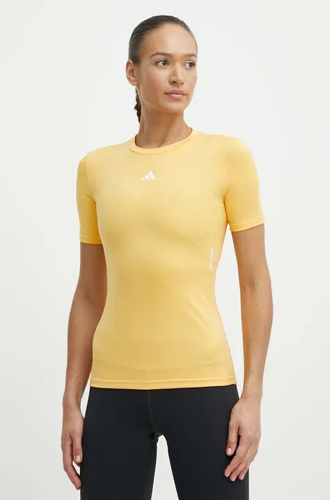Tréninkové tričko adidas Performance Techfit žlutá barva, IT6727