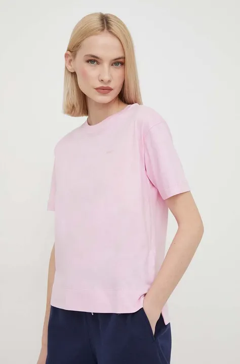 Bavlnené tričko Joop! dámsky, ružová farba