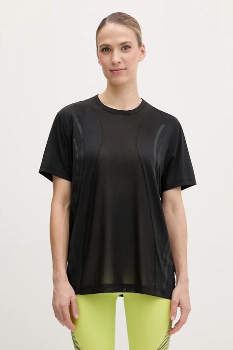 adidas by Stella McCartney tricou Truepace femei, culoarea negru, IW1147