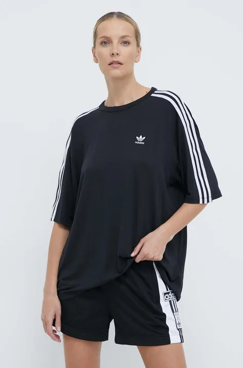 Majica kratkih rukava adidas Originals 3-Stripes Tee za žene, boja: crna, IU2406