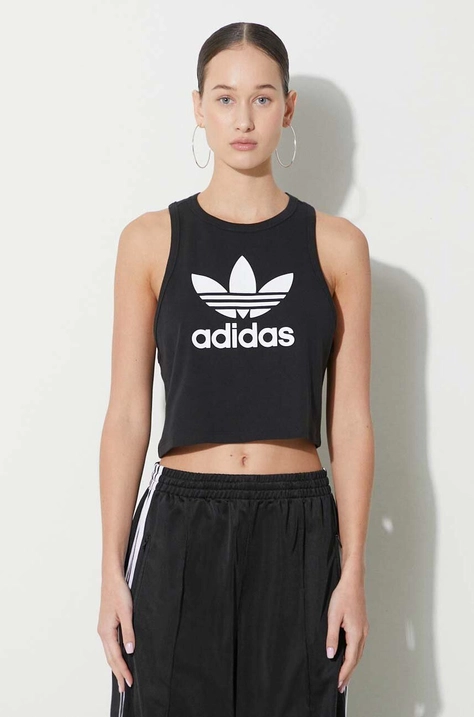 Топ adidas Originals Trefoil Tank дамски в черно IU0067