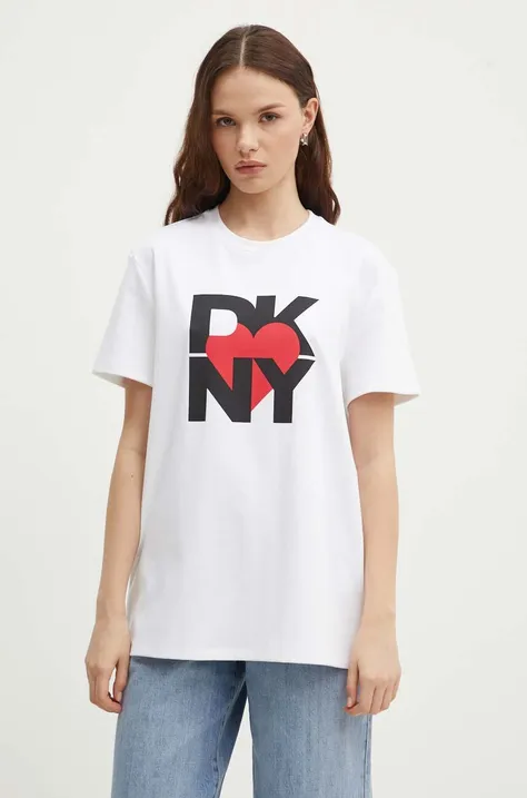 Dkny t-shirt HEART OF NY damski kolor biały D2B4A143