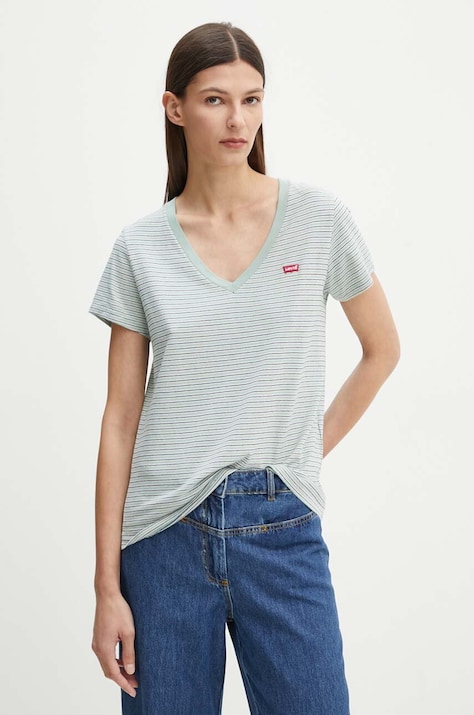 Levi's tricou din bumbac femei, culoarea verde