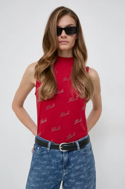 Топ Karl Lagerfeld жіночий колір червоний півгольф