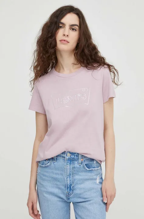 Pamučna majica Levi's za žene, boja: ružičasta