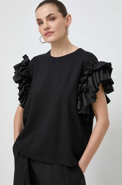 Majica kratkih rukava Custommade za žene, boja: crna