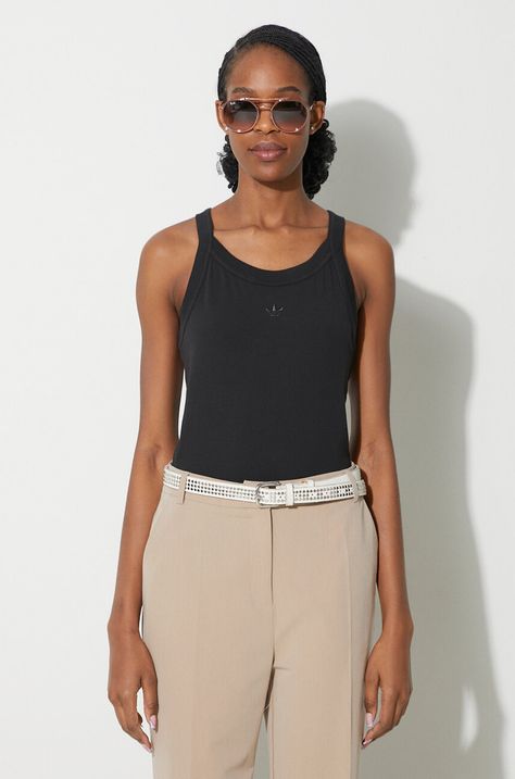 adidas Originals top Premium Essentials Tank Top donna colore nero II8034