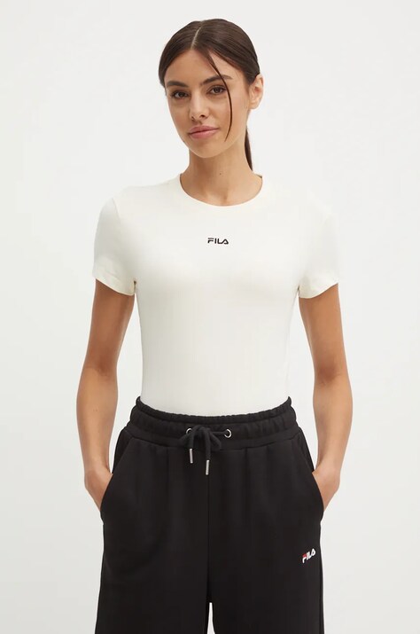 Fila top Latina femei, culoarea bej, FAW0744