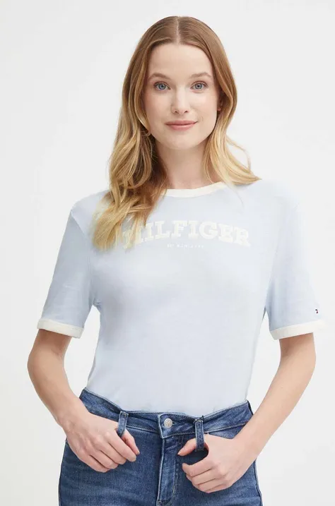 Βαμβακερό μπλουζάκι Tommy Hilfiger γυναικεία