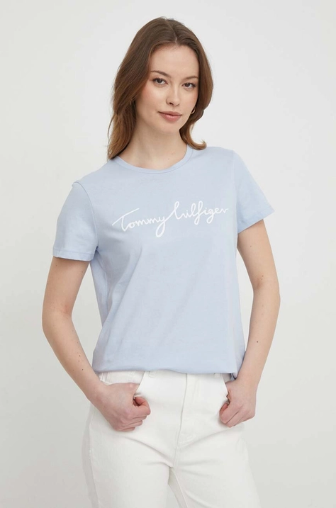 Tommy Hilfiger t-shirt in cotone donna colore blu